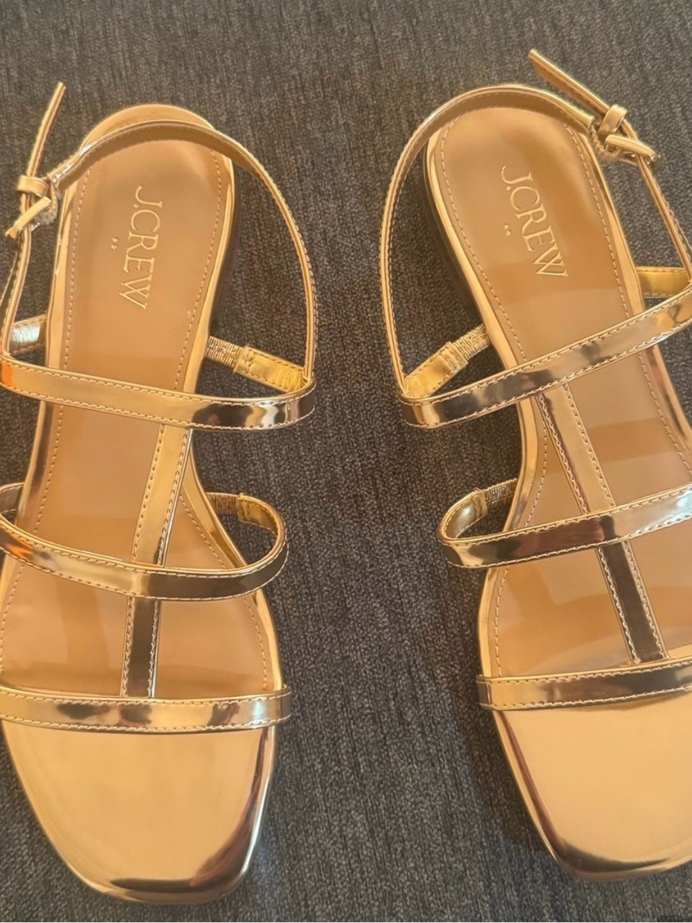 J. Crew Metallic Gold Strappy Sandals